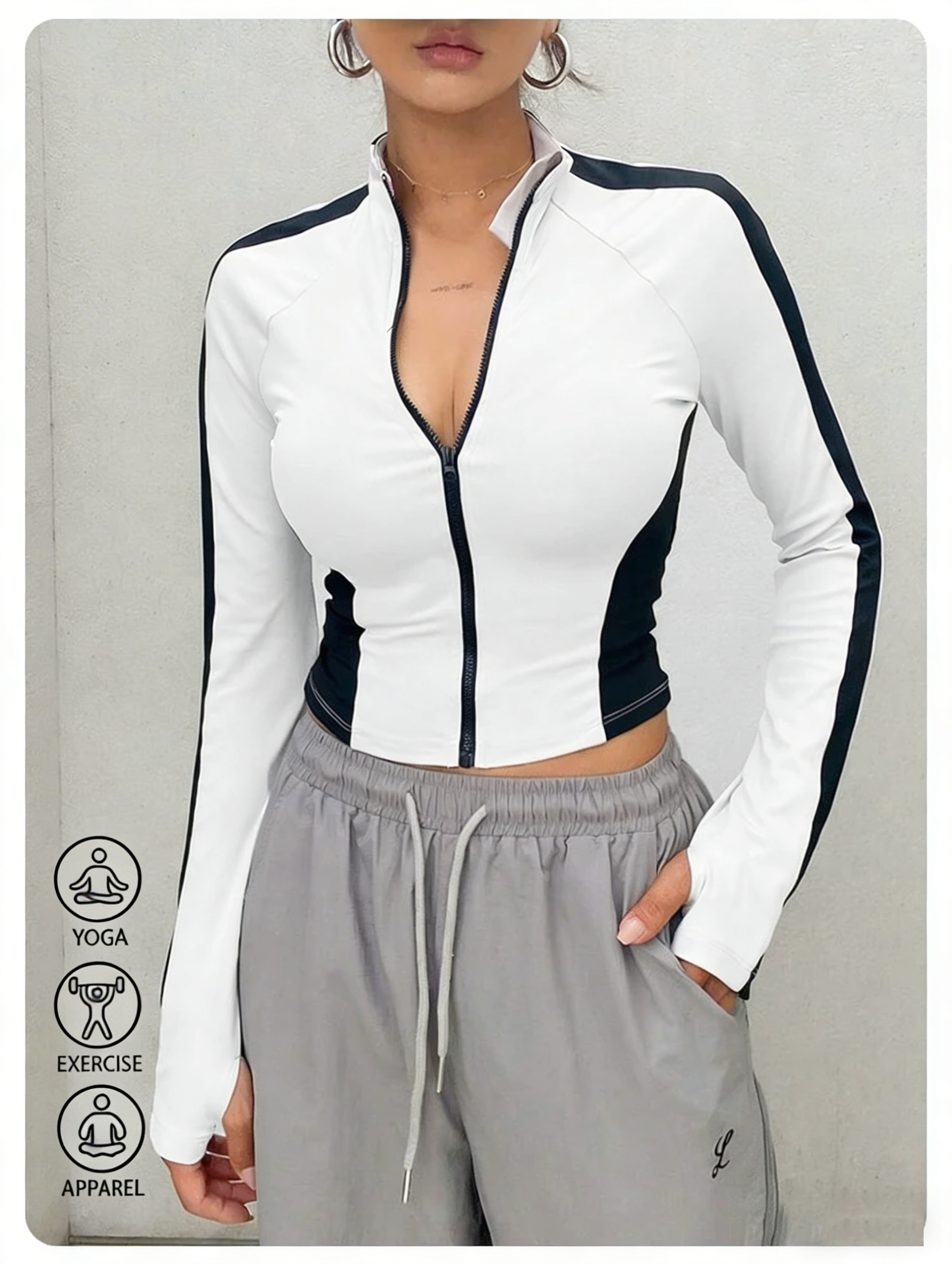 Yoga & Fitness Classes By Niharika Zirakpur Reviews - Yoga Clothes Stand Up Collar Jacket