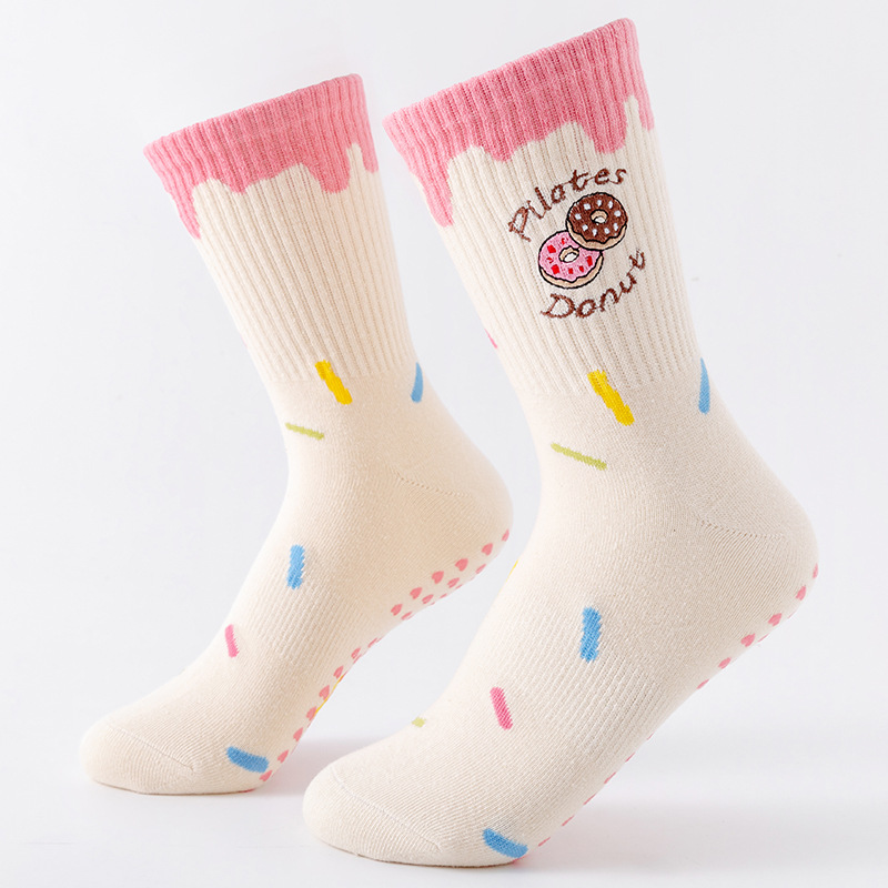Yoga Fitness Pilates - Yoga Socks Women's Medium Tube Donuts