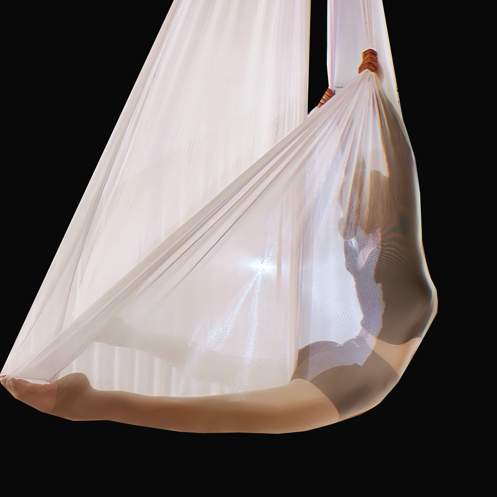 Stretch Strap Yoga - 6-Meter Transparent Aerial Yoga Hammock Fabric,