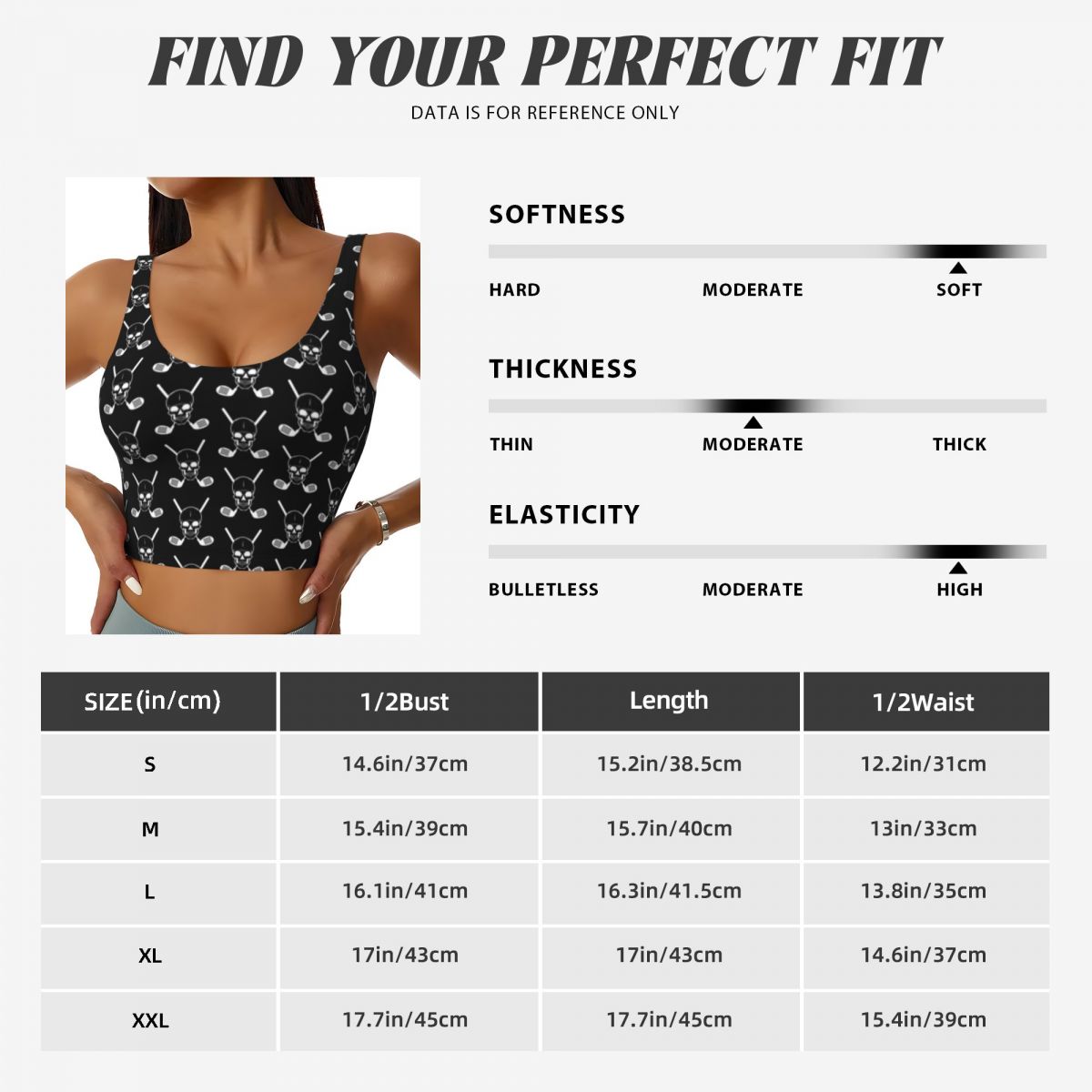 Padded Yoga Top Golf Clubs Wit - Yoga Fitness Club recensie en prijs