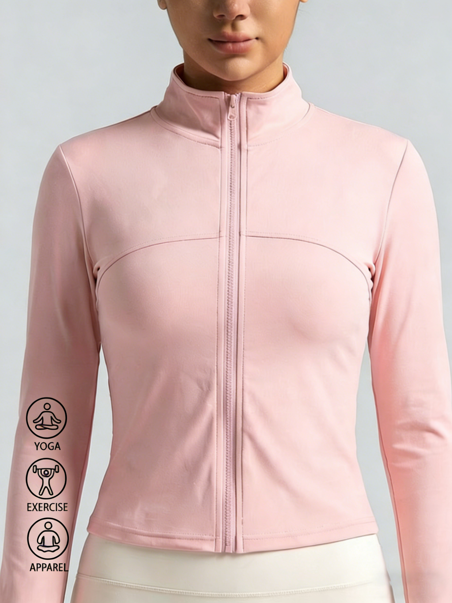 New Women Light Pink Yoga Coat - Yoga & Fitness Classes By Niharika Zirakpur Reviews recensie en prijs
