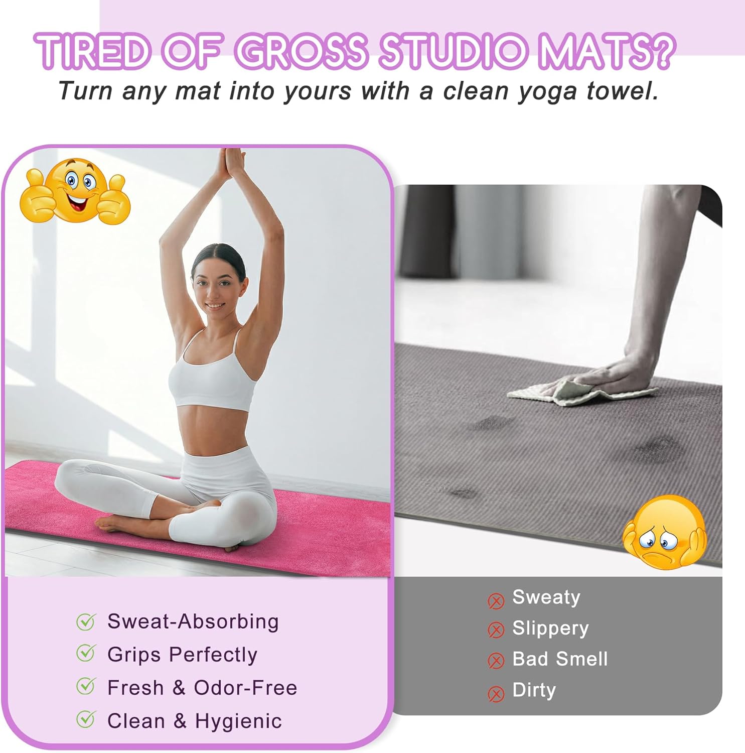 Yoga Mat Towel, Extra Thick 60 - Yoga Fitness Pilates recensie en prijs
