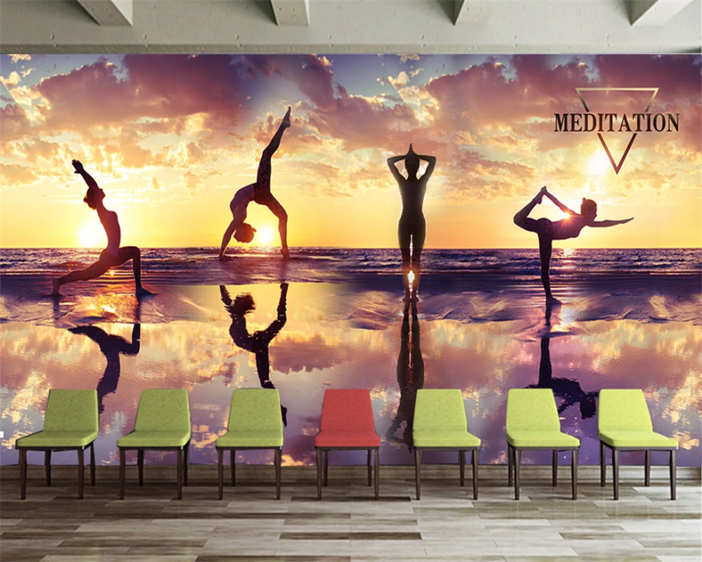 3d wallpaper mural sunset suns - Yoga Fitness Club recensie en prijs